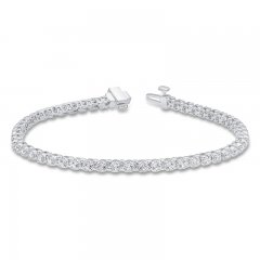 Diamond Fashion Bracelet 3 ct tw Round-cut 10K White Gold 7"