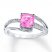 Lab-Created Pink Sapphire Diamond Accents Sterling Silver Ring