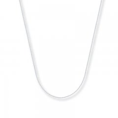 Cable Chain Necklace 14K White Gold 20" Length