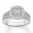 Diamond Engagement Ring 1-1/2 ct tw Princess/Round 14K Gold