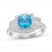 Luminous Cut Blue & White Topaz Ring Sterling Silver