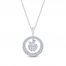 Diamond Best Teacher Necklace 1/6 ct tw Round/Baguette Sterling Silver 18"