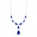 Blue & White Lab-Created Sapphire Necklace Sterling Silver