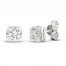 Diamond Solitaire Stud Earrings 5/8 ct tw Round-cut 10K White Gold