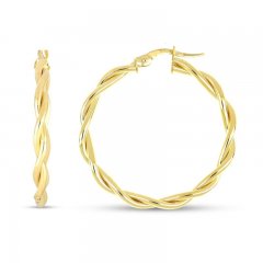 Twist Hoop Earrings 14K Yellow Gold