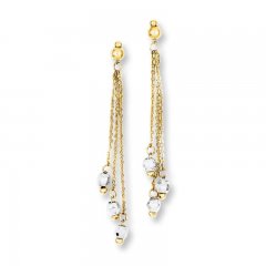 Cable Chain Earrings 14K Two-Tone Gold