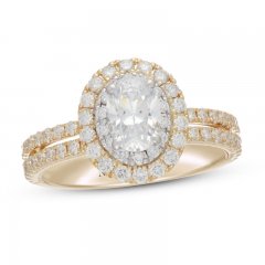 Neil Lane Diamond Engagement Ring 1-3/4 ct tw Oval/Round 14K Two-Tone Gold