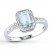 Aquamarine Ring 1/20 ct tw Diamonds 10K White Gold