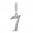 True Definition Number 7 Charm with Diamonds Sterling Silver