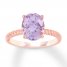 Amethyst Engagement Ring 14K Rose Gold