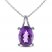 Amethyst & Diamond Necklace Sterling Silver 18"