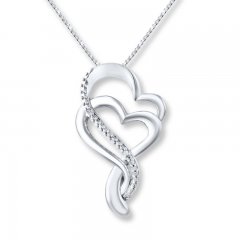 Heart Necklace Diamond Accents Sterling Silver