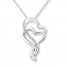 Heart Necklace Diamond Accents Sterling Silver