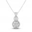 Diamond Necklace 1/2 ct tw Round-cut 10K White Gold 18"