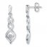 Diamond Earrings 1/10 ct tw Round-cut 10K White Gold