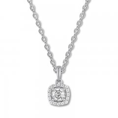 Diamond Necklace 1/4 ct tw Round-cut 10K White Gold