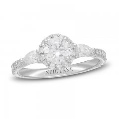 Neil Lane Premiere Diamond Engagement Ring 1-3/8 ct tw Round/Pear 14K White Gold