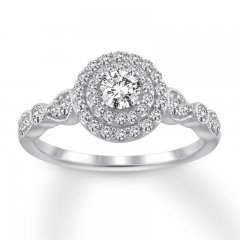 Diamond Engagement Ring 5/8 ct tw Round-cut 14K White Gold