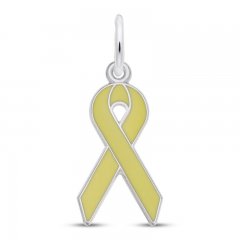 Ribbon Charm Yellow Enamel Sterling Silver