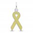 Ribbon Charm Yellow Enamel Sterling Silver