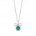 Disney Treasures Mickey Mouse Lab-Created Emerald & Diamond Necklace Sterling Silver 17"