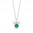 Disney Treasures Mickey Mouse Lab-Created Emerald & Diamond Necklace Sterling Silver 17"