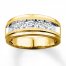 Men's Diamond Ring 1 ct tw Round-cut 10K Yellow Gold