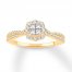 Diamond Engagement Ring 1/2 cttw Princess/Round 14K Yellow Gold