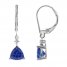 Tanzanite & Diamond Accent Drop Earrings 10K White Gold