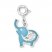 Elephant Charm Blue Enamel Sterling Silver