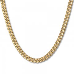 Men's Cuban Link Hollow Chain 10K Yellow Gold 22"