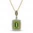 Peridot & White Lab-Created Sapphire Necklace 10K Yellow Gold 18"