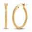 Twist Tube Hoop Earrings 14K Yellow Gold