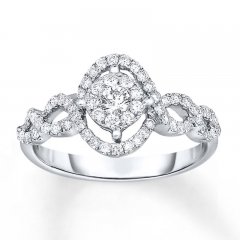 Diamond Ring 1/2 ct tw Round-Cut 14K White Gold