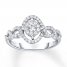 Diamond Ring 1/2 ct tw Round-Cut 14K White Gold