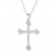 Diamond Cross Necklace 1/5 ct tw Round-cut 10K White Gold