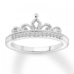 Diamond Tiara Wedding Band 1/10 ct tw 10K White Gold