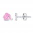 Children's Earrings Pink Elephants Sterling Silver