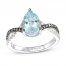 Le Vian Aquamarine Ring 1/3 ct tw Diamonds 14K Vanilla Gold