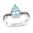 Le Vian Aquamarine Ring 1/3 ct tw Diamonds 14K Vanilla Gold