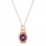 Le VIan Amethyst Necklace 1/10 ct tw Diamonds 14K Strawberry Gold 18"