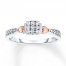 Diamond Ring 1/10 ct tw Round-cut 10K Two-Tone Gold