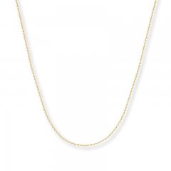 Cable Chain Necklace 14K Yellow Gold 24" Length