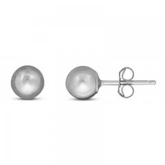 Ball Stud Earrings 14K White Gold 5mm