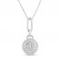 Diamond Necklace 1/4 ct tw Round-cut Sterling Silver 18"