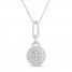 Diamond Necklace 1/4 ct tw Round-cut Sterling Silver 18"