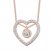 Diamond Heart Choker Necklace 1/5 ct tw 10K Rose Gold 14"-18"