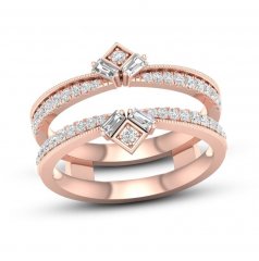 Diamond Enhancer Band 3/8 ct tw Round/Baguette 14K Rose Gold