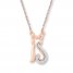 Cat Necklace 1/20 ct tw Diamonds 10K Rose Gold