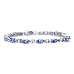 Tanzanite & White Sapphire Fashion Bracelet Sterling Silver